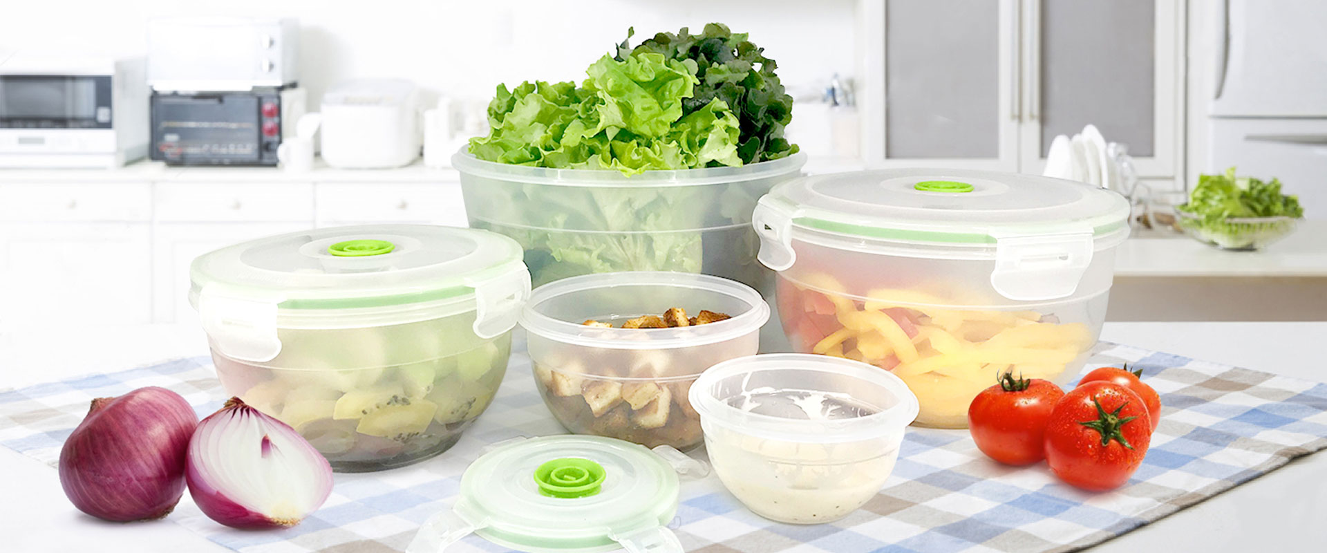 Airtight Food Storage Salad Container - vacuumsaver